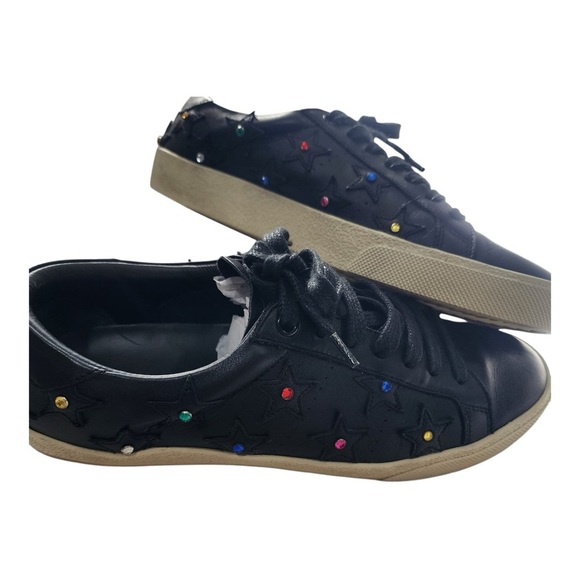 Black Sneakers with Star and Gem Details - Picture 1 of 8